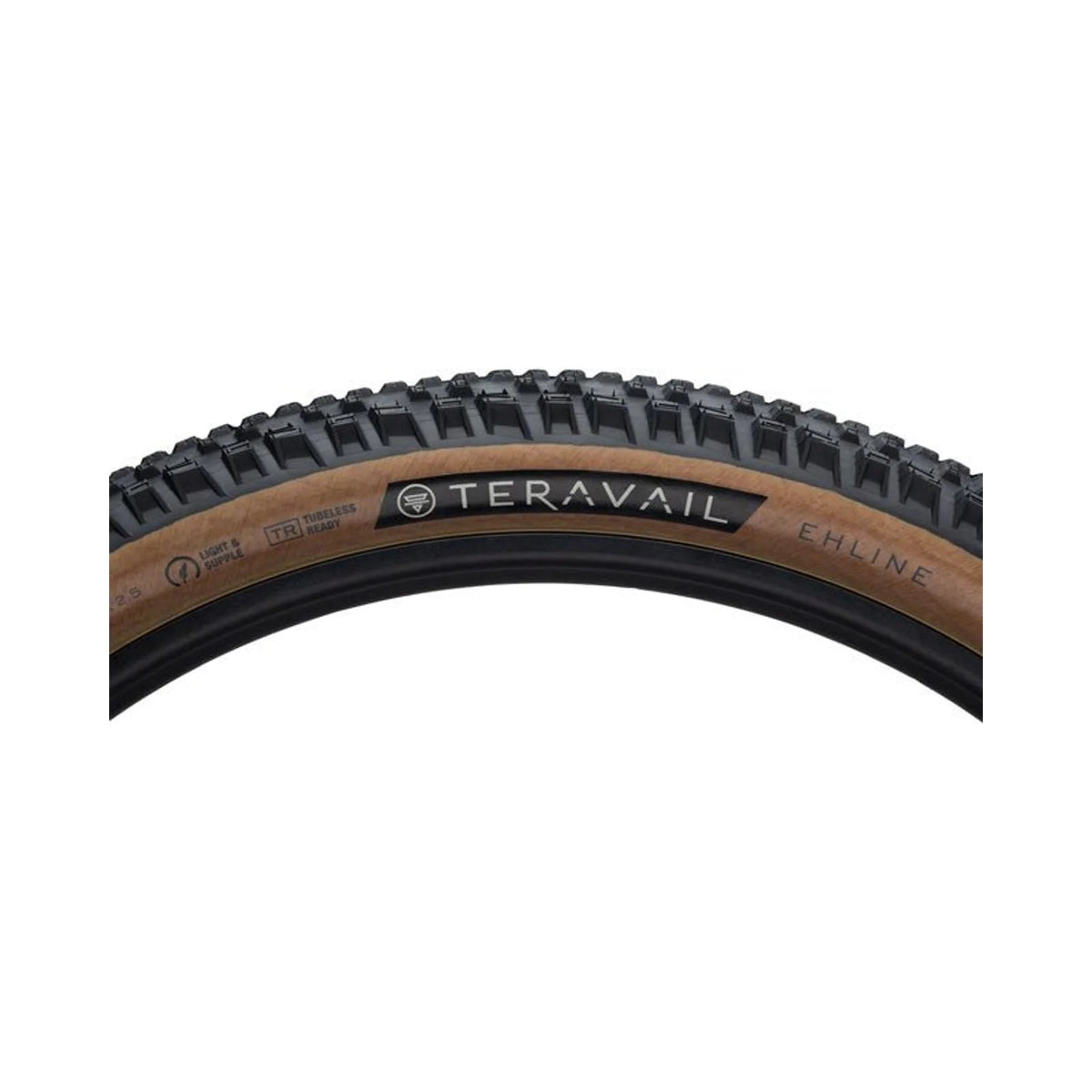 Teravail Ehline Tire - 27.5 x 2.5, Tubeless, Folding, Tan, Light and Supple (Bicycle Tires) – detail angle