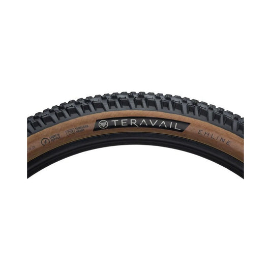 Teravail Ehline Tire - 27.5 x 2.5, Tubeless, Folding, Tan, Light and Supple (Bicycle Tires) – detail angle