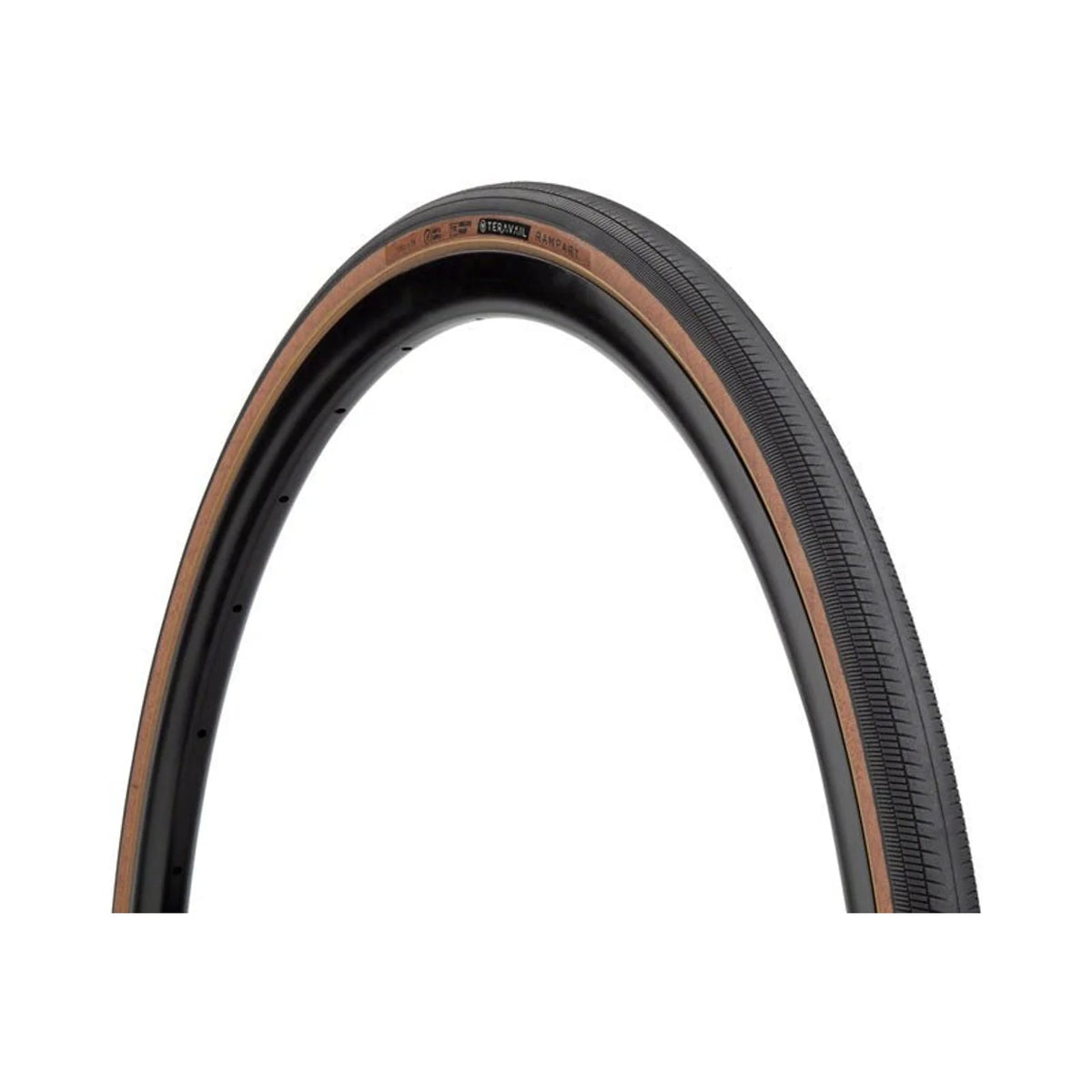Teravail Rampart Tire - 700 x 28, Tubeless, Folding, Tan, Light and Supple, Fast Compound (Bicycle Tires) – studio photo