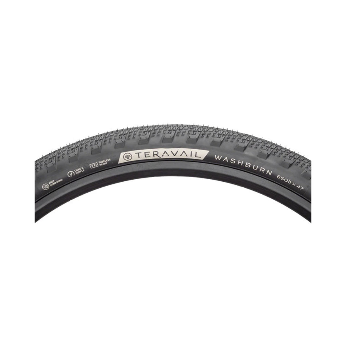 Teravail Washburn Tire - 650b x 47, Tubeless, Folding, Black, Durable (Bicycle Tires) – product view