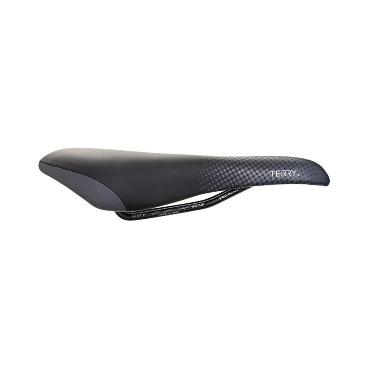 Terry Falcon X Saddle - Chromoly, Black Gray, Women's (Bicycle Saddles) – close-up detail