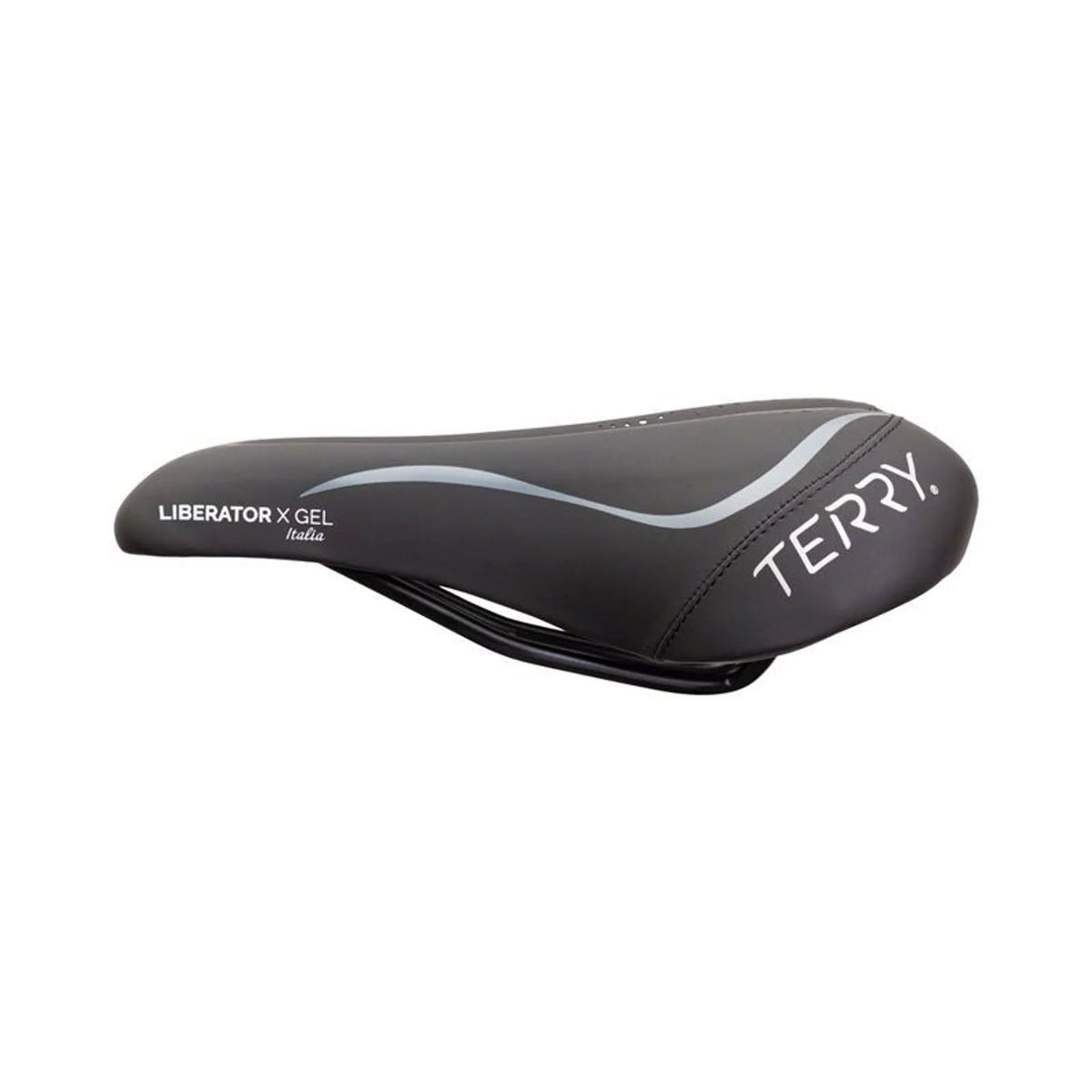 Terry Liberator X Gel Saddle - Steel, Black, Women's, Italia (Bicycle Saddles) – close-up detail