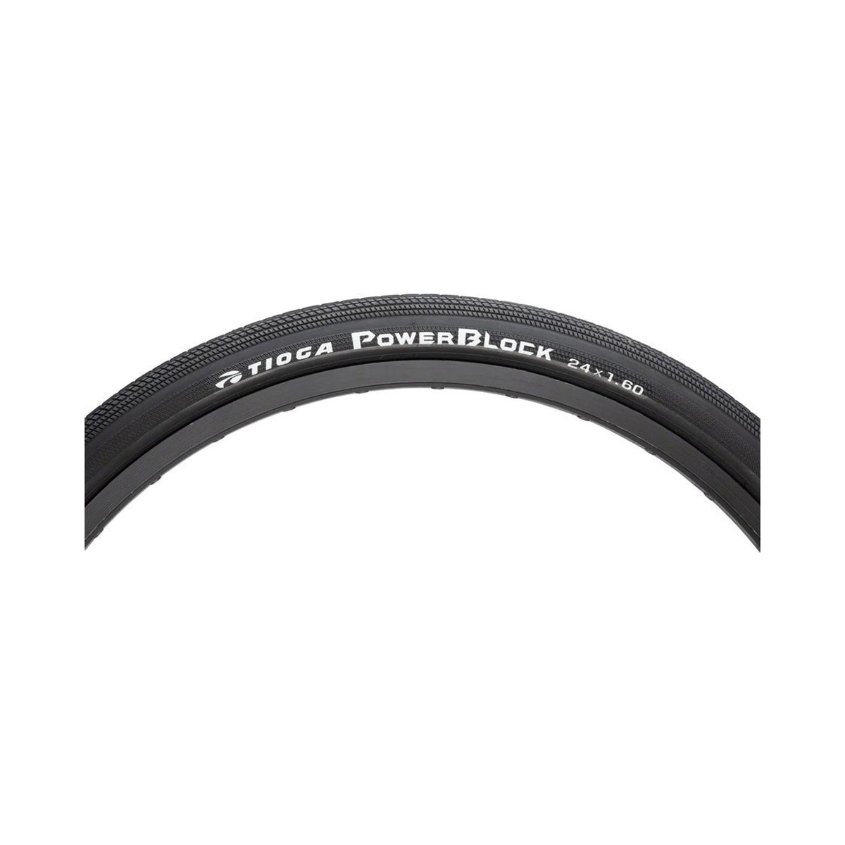 Tioga PowerBlock Tire - 24 x 1.6, Clincher, Wire, Black, 60tpi (Bicycle Tires) – studio photo