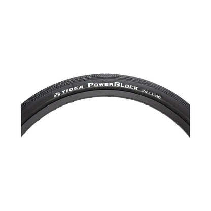 Tioga PowerBlock Tire - 24 x 1.6, Clincher, Wire, Black, 60tpi (Bicycle Tires) – studio photo