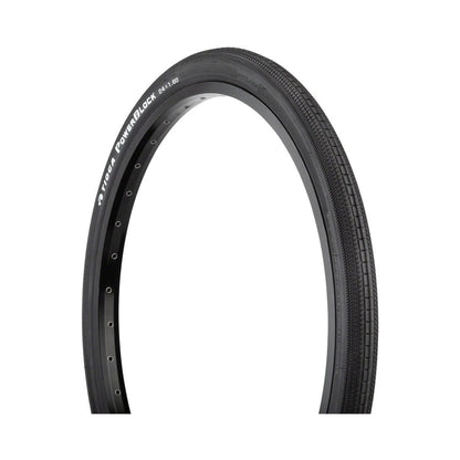 Tioga PowerBlock Tire - 24 x 1.6, Clincher, Wire, Black, 60tpi (Bicycle Tires) – detail angle