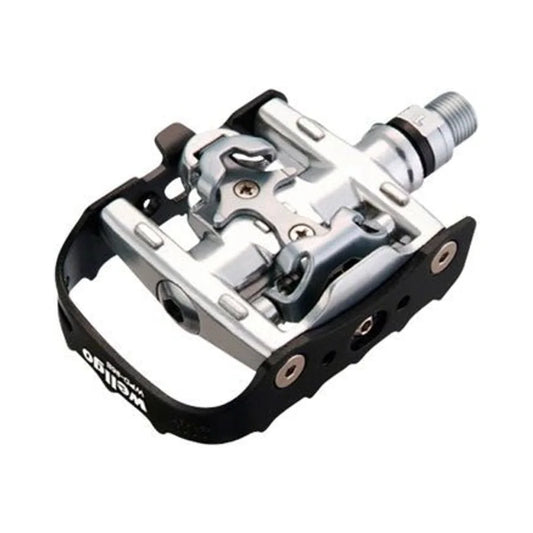 Wellgo WPD-95B Pedals - Single Side Clipless with Platform, Aluminum, 9/16", Black/Silver (Bicycle Pedals) – studio product