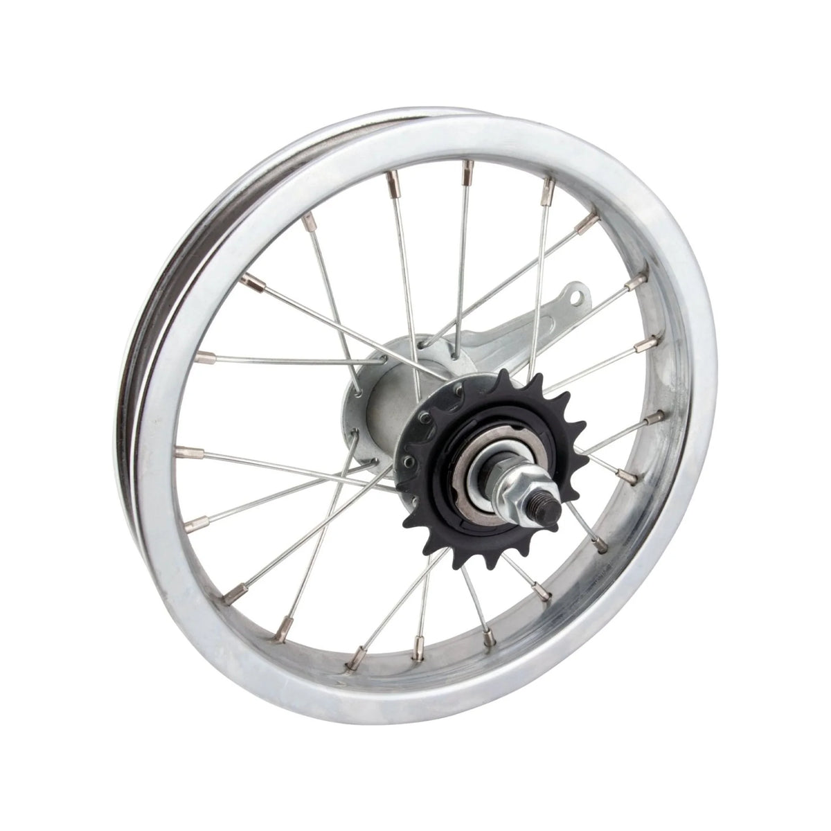 Wheelmaster 12" Juvenile Rear Wheel – Coaster Brake, Chrome (Bicycle Wheels) – close-up detail