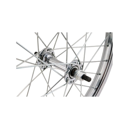 Wheelmaster 18" Juvenile Front Wheel – Chrome (Bicycle Wheels) – close-up detail
