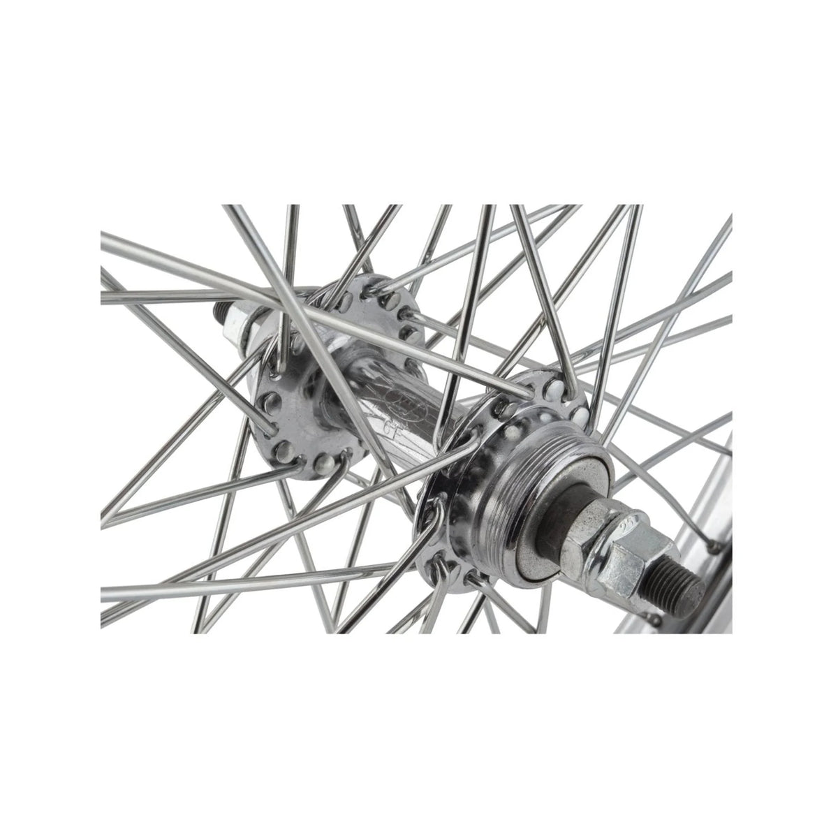 Wheelmaster 20" Steel Juvenile Rear Wheel – Single-Speed Freewheel, Silver (Bicycle Wheels) – close-up detail