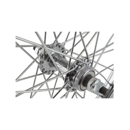 Wheelmaster 20" Steel Juvenile Rear Wheel – Single-Speed Freewheel, Silver (Bicycle Wheels) – close-up detail