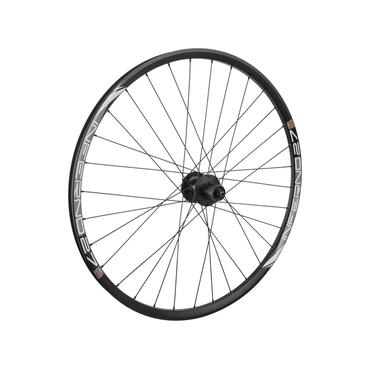 Wheelmaster 27.5" Alloy Mountain Rear Wheel – Disc, 8–10-Speed Cassette (Bicycle Wheels) – studio product photo