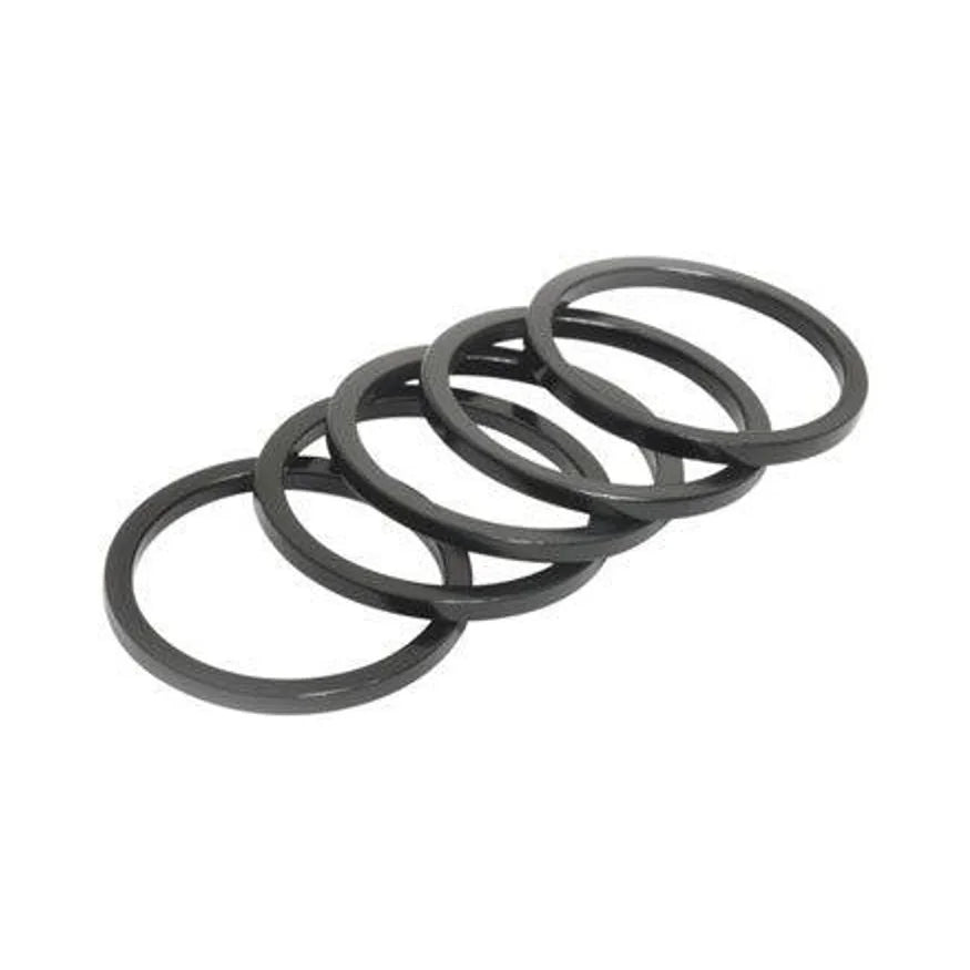 Wheels Manufacturing Aluminum Headset Spacer - 1-1/8", 2.5mm, Black, 5-pack (Bicycle Headset Spacers) – studio product photo
