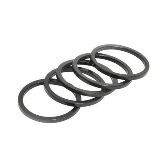 Wheels Manufacturing Aluminum Headset Spacer - 1-1/8", 2.5mm, Black, 5-pack (Bicycle Headset Spacers) – studio product photo