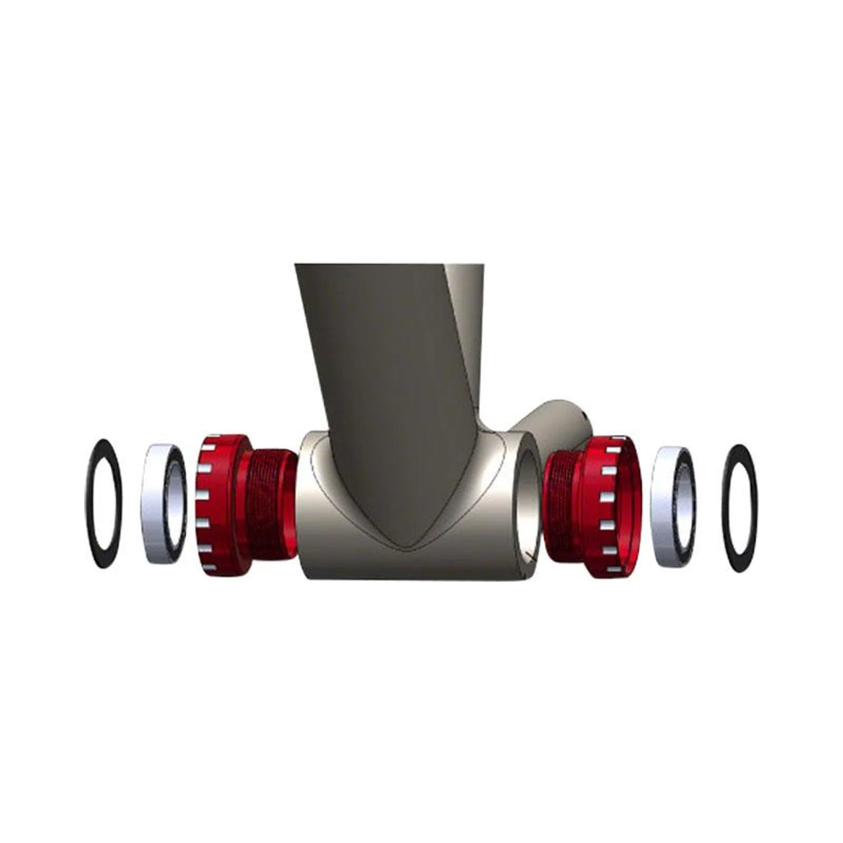 Wheels Manufacturing BSA Bottom Bracket - Shimano MTB, ABEC-3 Bearings, Black Cups (Bicycle Bottom Brackets) – front profile
