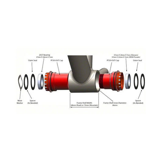 Wheels Manufacturing PressFit 30 to SRAM Bottom Bracket with Angular Contact Bearings Black Cups – Wheels Manufacturing PressFit 30 to SRAM Bottom Bracket with Angular Contact Bearings Black Cups (Bicycle Bottom Brackets) (view 2 of 2)