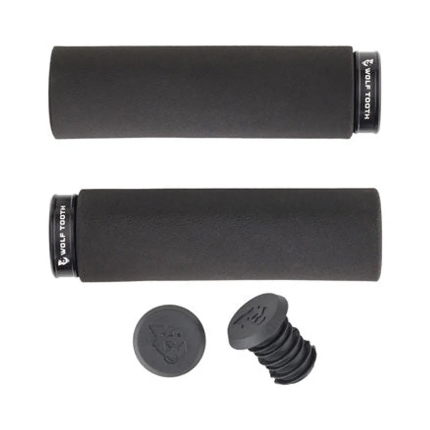 Wolf Tooth Fat Paw Lock-on Grips - Black/Black (Bicycle Handlebar Grips) – studio product photo
