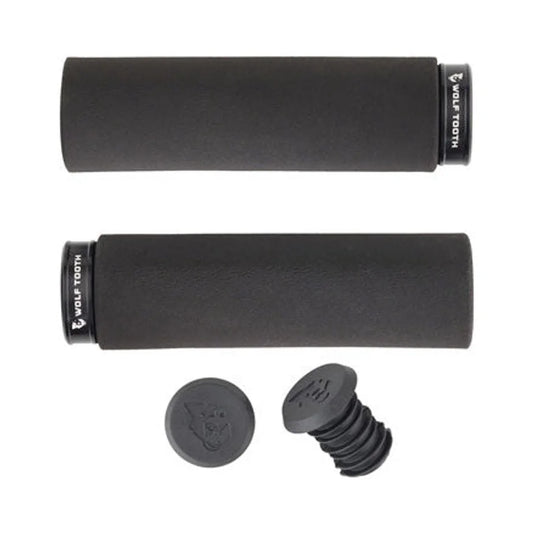 Wolf Tooth Fat Paw Lock-on Grips - Black/Black (Bicycle Handlebar Grips) – studio product photo