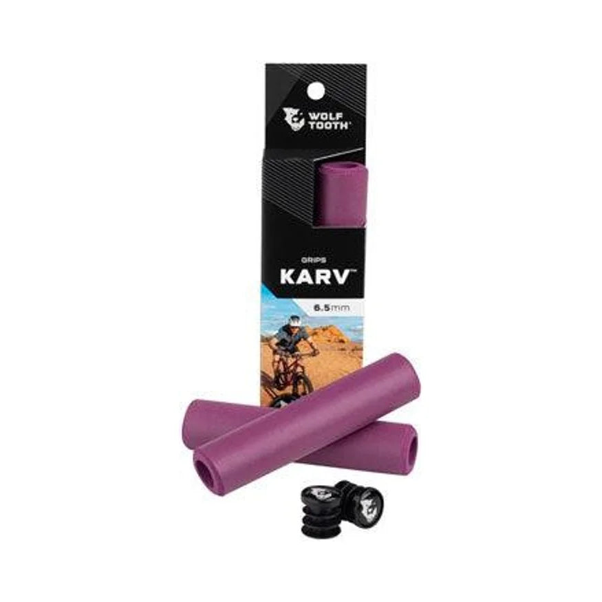 Wolf Tooth Karv Grips - Purple (Bicycle Handlebar Grips) – front profile