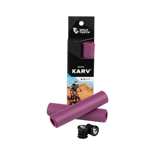 Wolf Tooth Karv Grips - Purple (Bicycle Handlebar Grips) – front profile