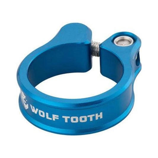 Wolf Tooth Seatpost Clamp 31.8mm Blue (Bicycle Seatpost Clamps) – studio product photo