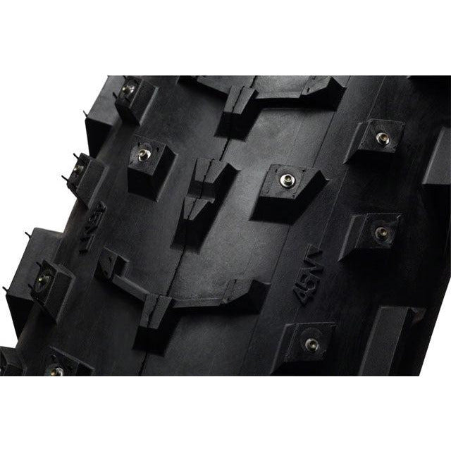 45NRTH Dillinger 4 Tire - 26 x 4, Tubeless, Folding, Black, 120tpi, 240 Concave Carbide Aluminum Studs - Alaska Bicycle Center