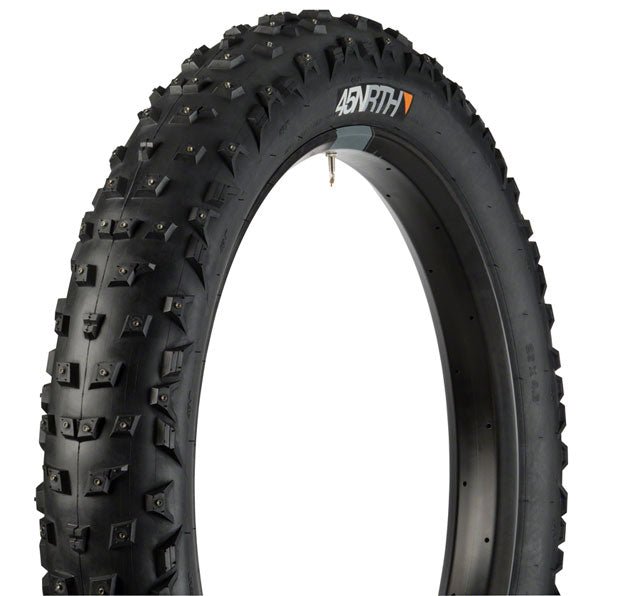 45NRTH Wrathchild Tire - 27.5 x 4.5, Tubeless, Folding, Black, 120tpi, 252 XL Concave Carbide Studs - Alaska Bicycle Center