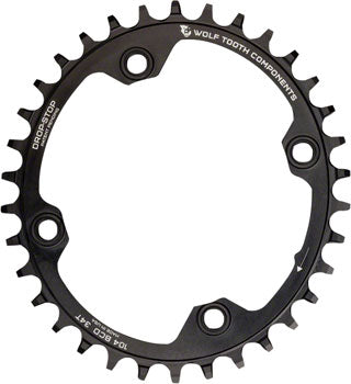 Wolf Tooth Elliptical 104 BCD Chainring - 32t, 104 BCD, 4-Bolt, Drop-Stop, Black