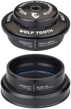 Wolf Tooth GeoShift Performance Angle Headset - 1 Deg, Long, ZS44/EC49, Black