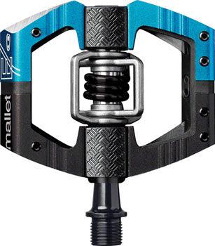 Crank Brothers Mallet Enduro Pedals - Dual Sided Clipless with Platform, Aluminum, 9/16", Blue/Black, Long Spindle - Alaska Bicycle Center