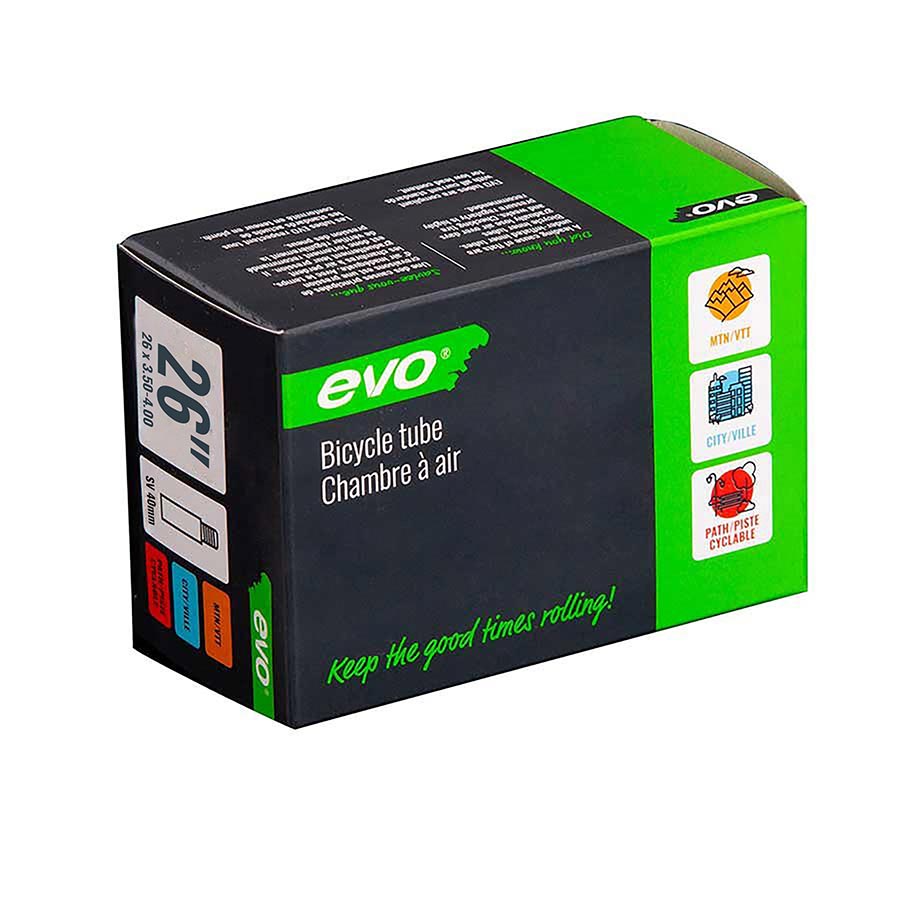 EVO, SV, Tube, Schrader, Length: 40mm, 26'', 3.50-4.50 Bicycle Tube - Alaska Bicycle Center