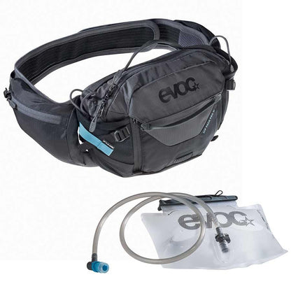 EVOC, Hip Pack Pro, Hydration Bag, Volume: 3L, Bladder: Included (1.5L), Black/Carbon Grey - Alaska Bicycle Center