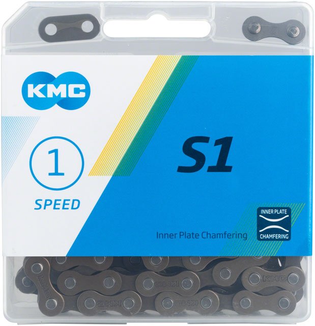 KMC S1 Chain - Single Speed 1/2" x 1/8", 112 Links, Brown - Alaska Bicycle Center