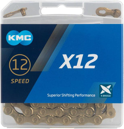 KMC X12 Chain - 12-Speed, 126 Links, Gold - Alaska Bicycle Center