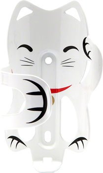 Portland Design Works Lucky Cat Water Bottle Cage: White Cat - Alaska Bicycle Center