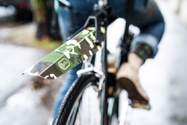 Portland Design Works Origami Clip-on Fender, Camo: Rear - Alaska Bicycle Center