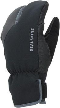SealSkinz Extreme Cold Weather Cycle Split Finger Gloves - Black/Gray, Full Finger, Medium - Alaska Bicycle Center