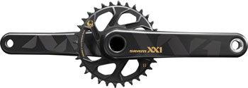 SRAM XX1 Eagle GXP 175mm Crankset Black/Gold with 32T X-Sync 2 Direct Mount Chainring, Bottom Bracket Not Included - Alaska Bicycle Center