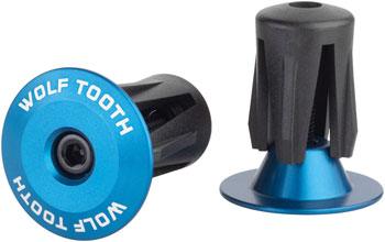 Wolf Tooth Alloy Bar End Plugs - Blue - Alaska Bicycle Center